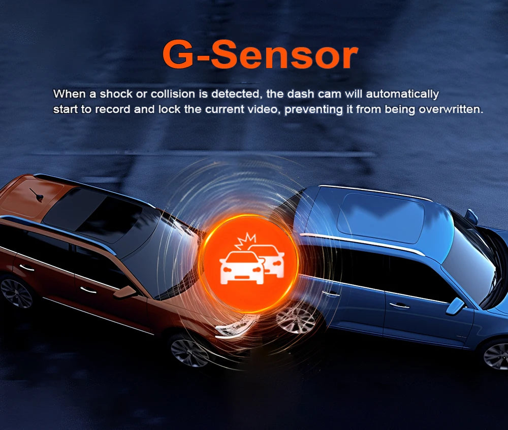 DriveBoost™ 4K Dual-Lens Dash Cam with Wi-Fi & Parking Protection